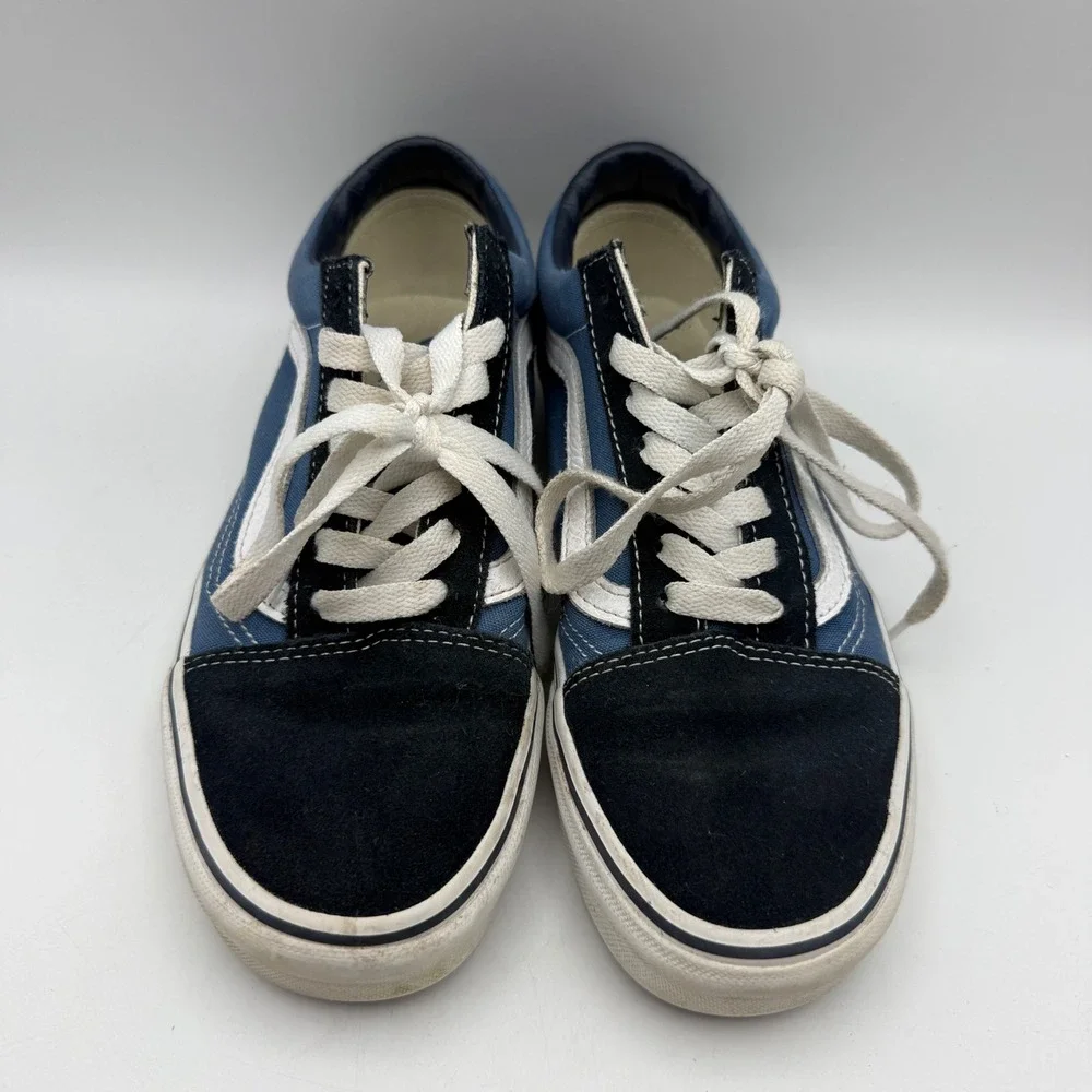 Vans Old Skool Sneakers Womens 7 Navy Blue Suede Canvas Low Top Skate Shoes